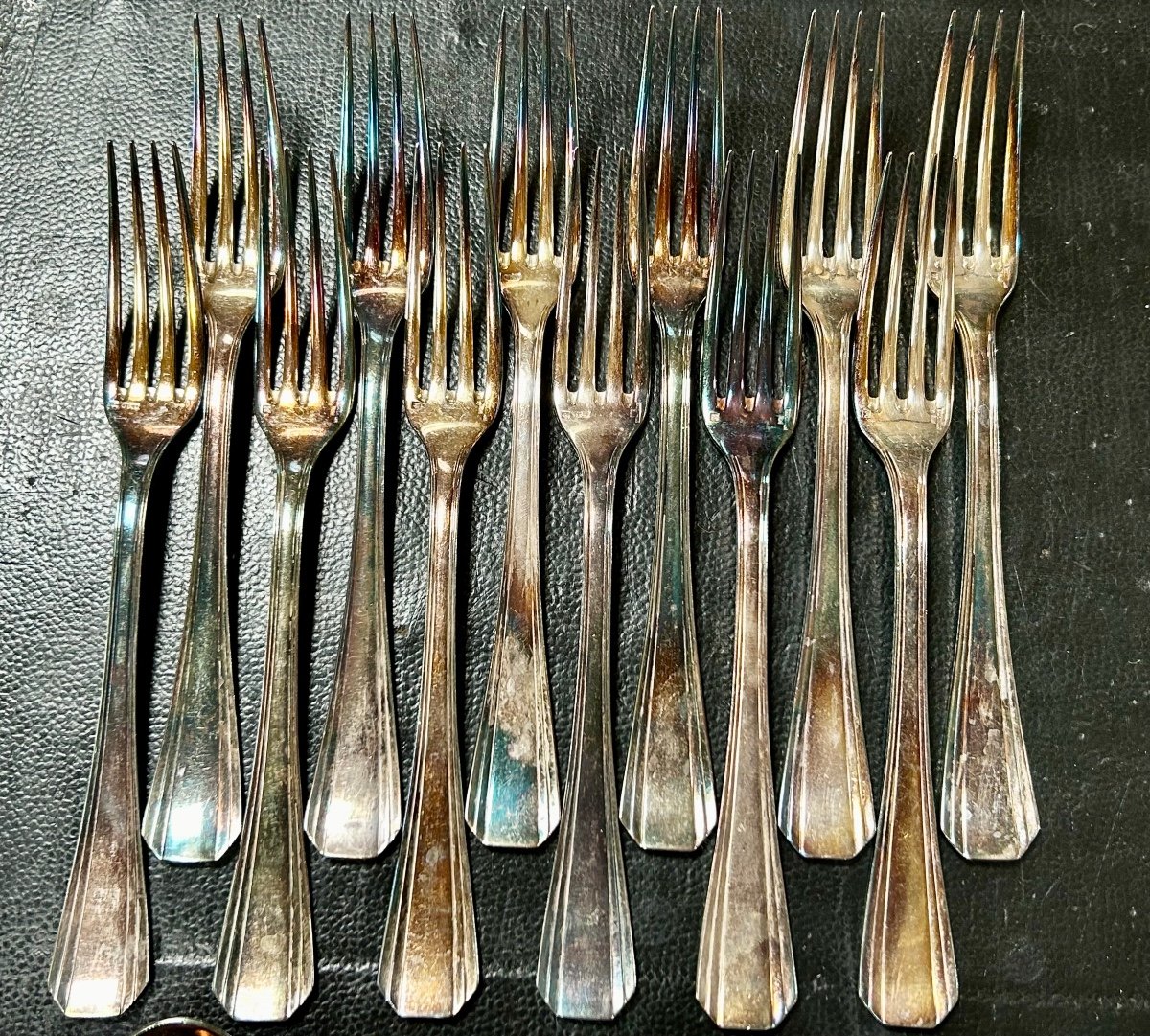 Christofle, 12 Forks And 12 America Table Spoons-photo-3