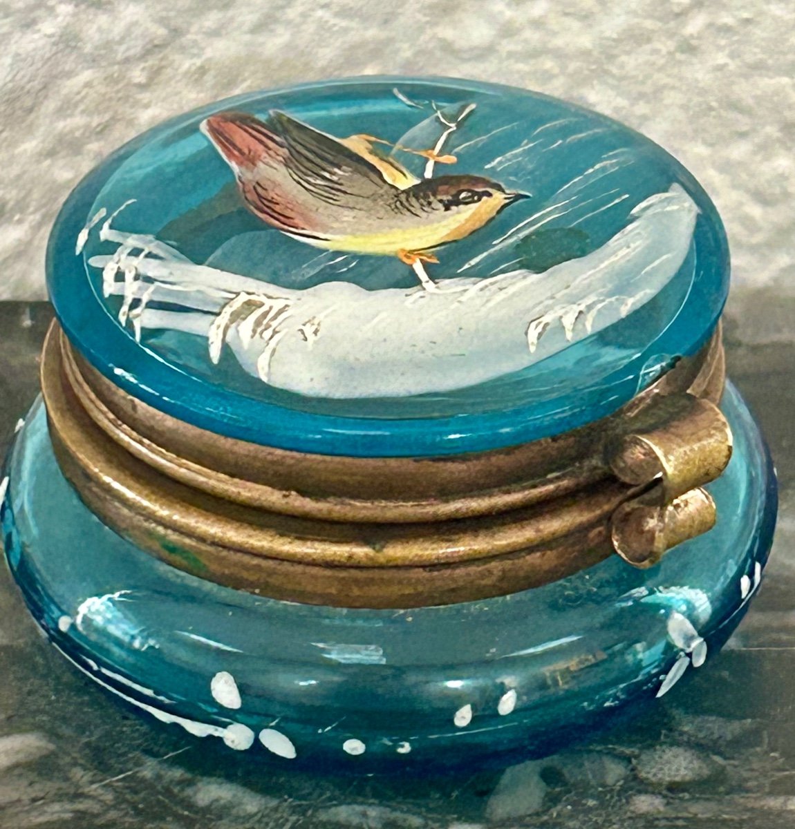 Moser, Enameled Glass Pill Box 