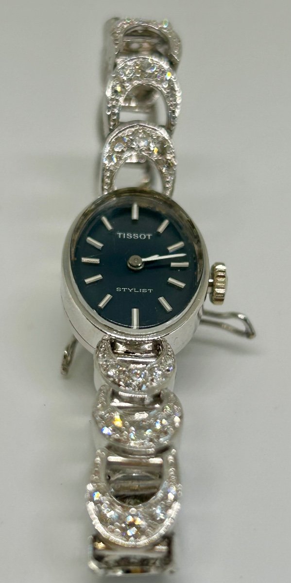 Tissot Stylist, Women's Watch With White Gold And Diamond Bracelet -photo-4