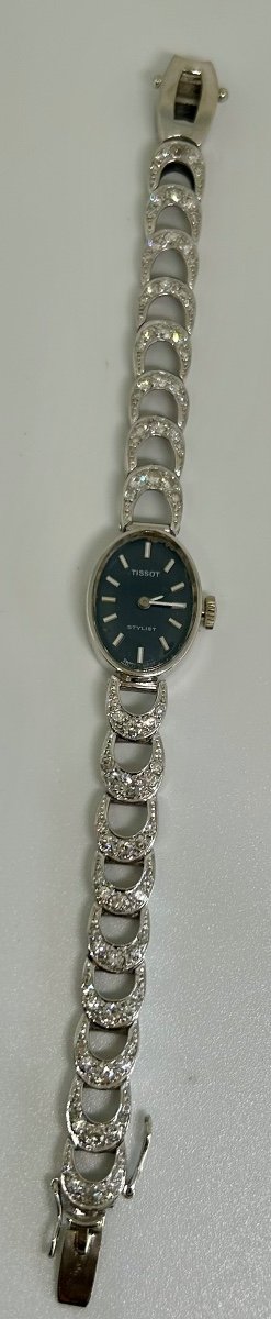 Tissot Stylist, Women's Watch With White Gold And Diamond Bracelet -photo-4