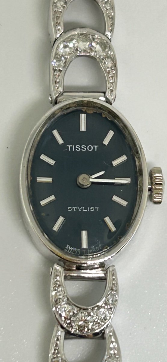 Tissot Stylist, Women's Watch With White Gold And Diamond Bracelet 