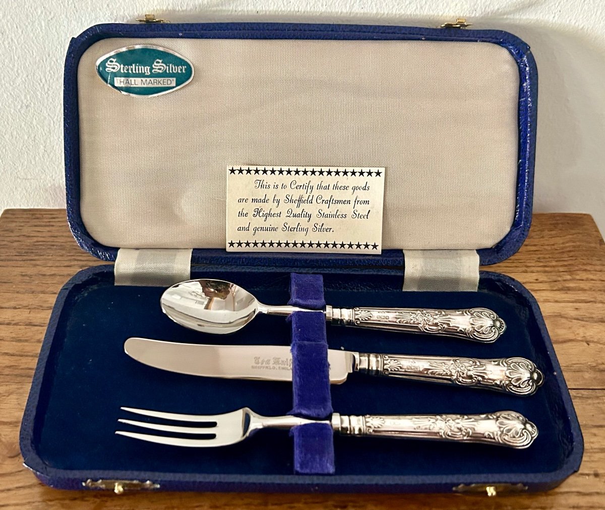 Sheffield, Sterling Silver And Stainless Steel Cutlery Set -photo-2