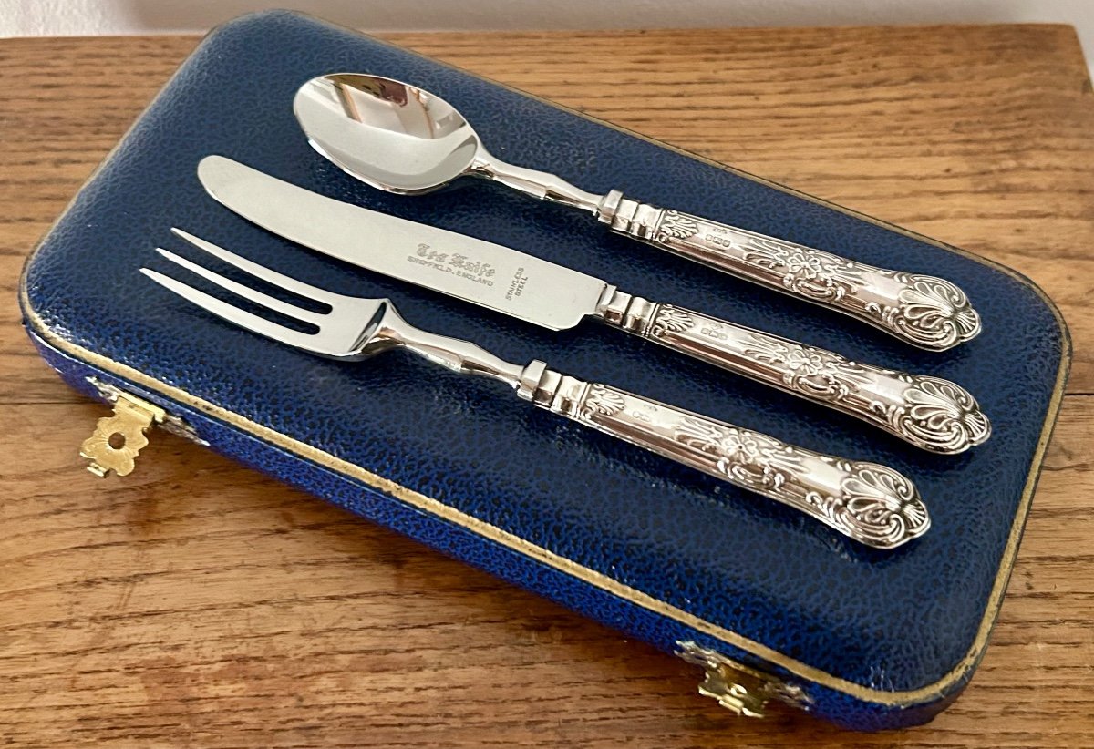 Sheffield, Sterling Silver And Stainless Steel Cutlery Set -photo-3