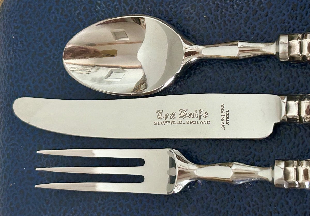 Sheffield, Sterling Silver And Stainless Steel Cutlery Set -photo-2