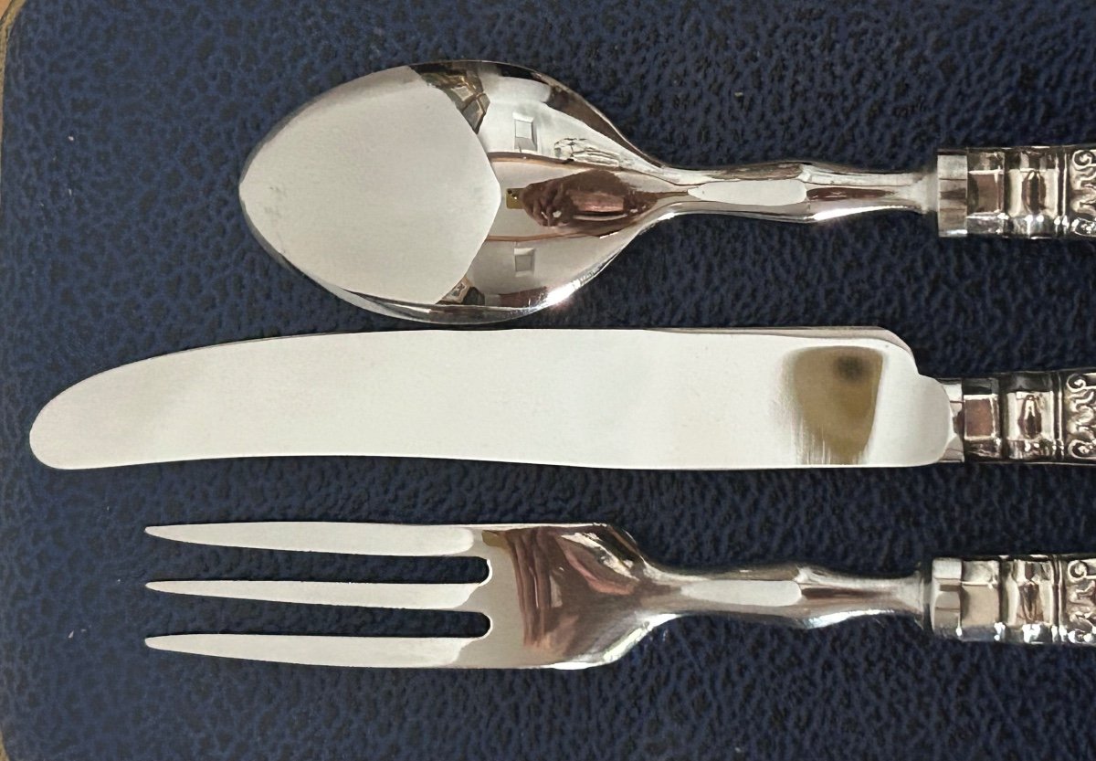 Sheffield, Sterling Silver And Stainless Steel Cutlery Set -photo-4