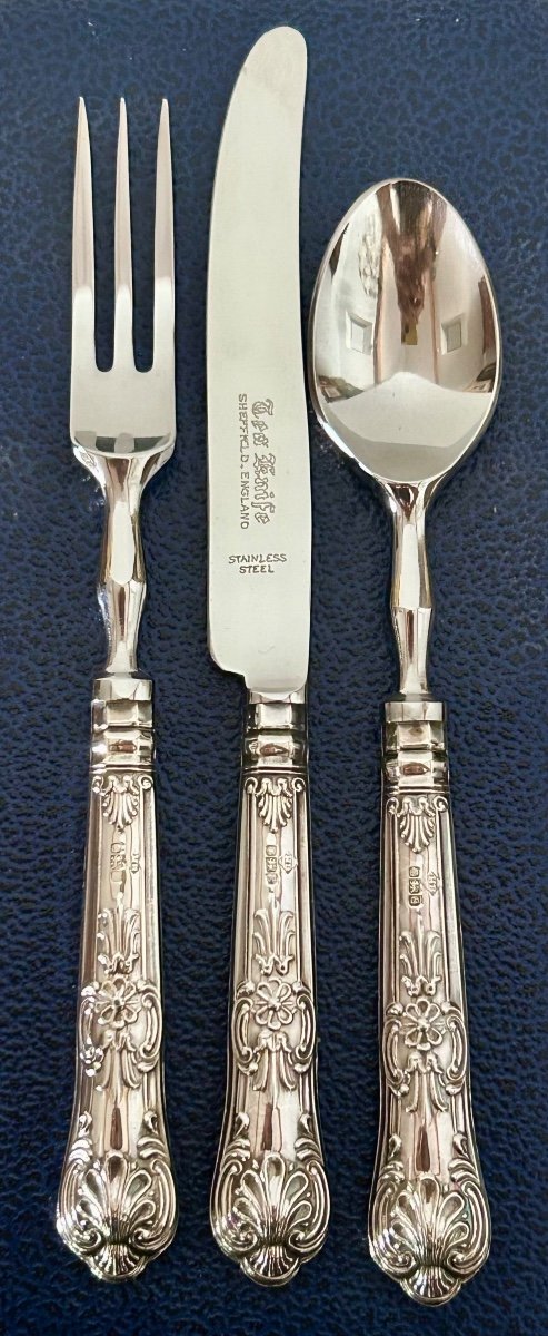 Sheffield, Sterling Silver And Stainless Steel Cutlery Set 