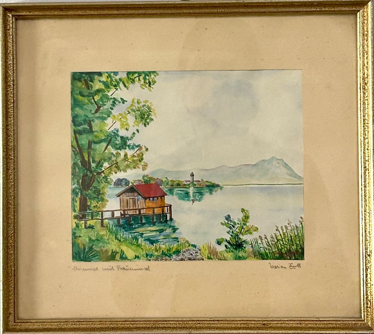 Aquarelle « Fraueninsel » Chiemsee-photo-3