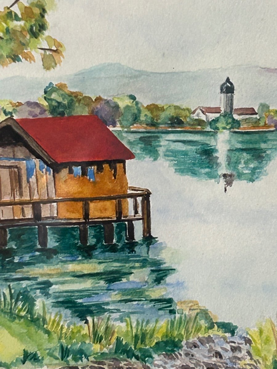 Aquarelle « Fraueninsel » Chiemsee-photo-6