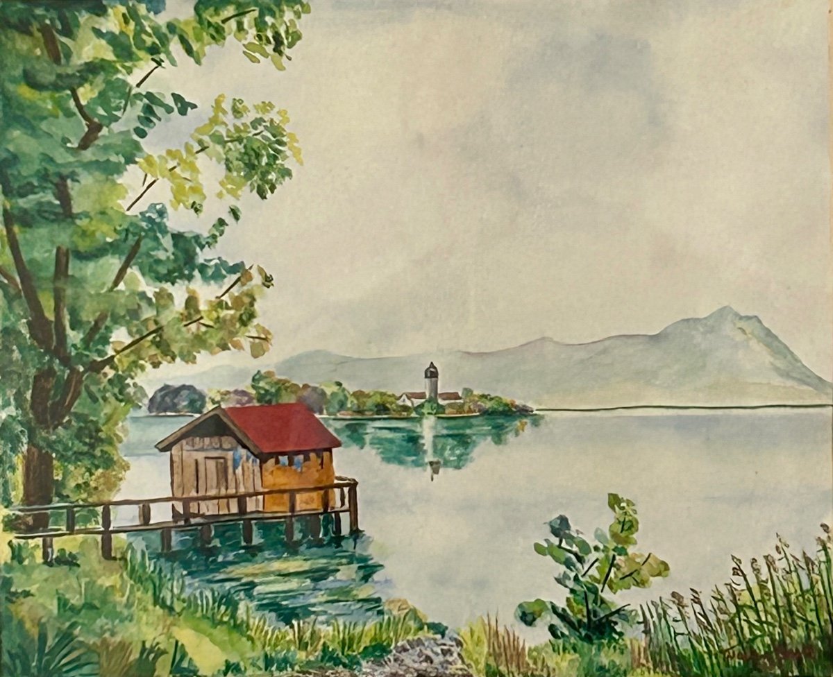 Aquarelle « Fraueninsel » Chiemsee