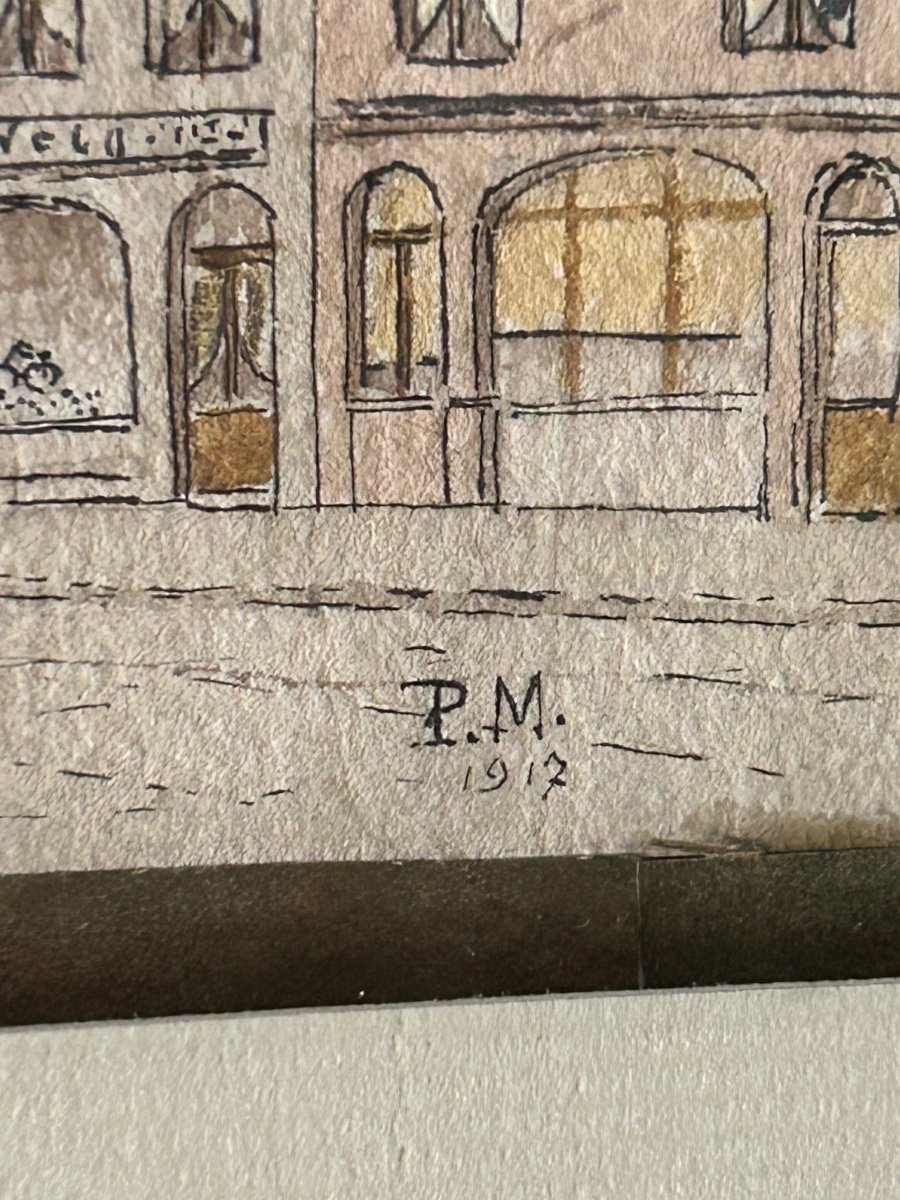 P.M, dessin à l’encre grand-place de Furnes-photo-6