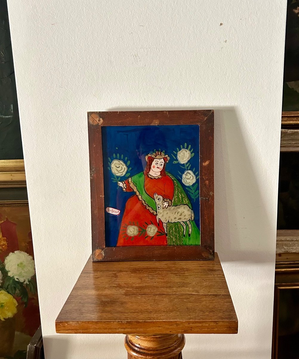 Peinture sur verre, la divina pastora populaire-photo-2