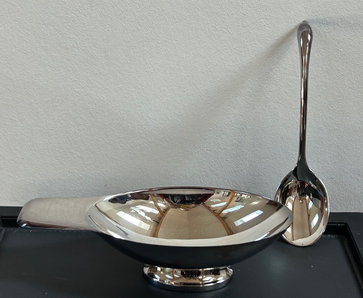 Christofle, Swan Sauce Boat And Spoon Set-photo-8