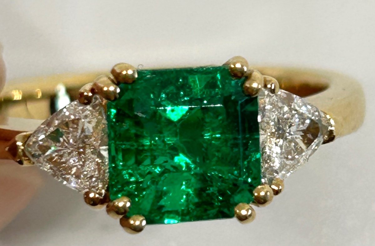 Gold, Emerald And Diamond Ring-photo-4