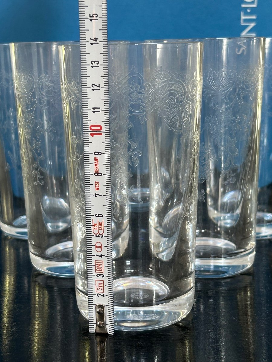 Saint Louis, 6 Crystal Tumbler Glasses From The Massenet Collection-photo-6