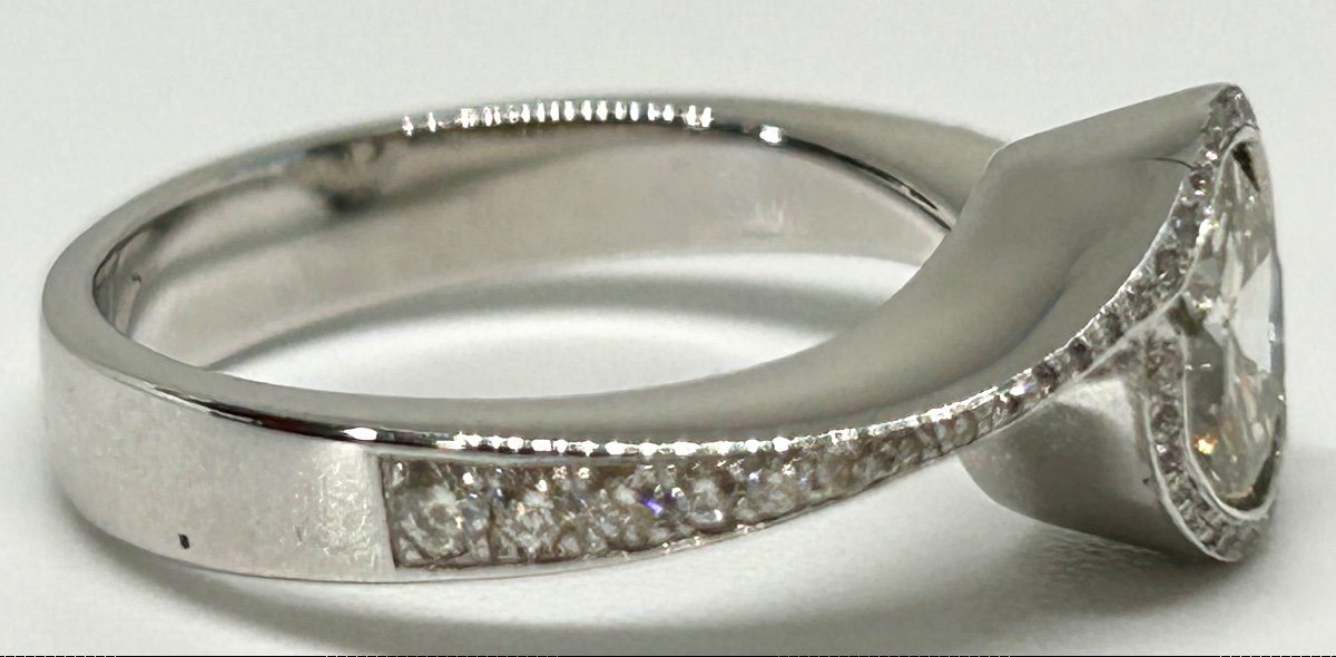 Bague or blanc, brillants et diamants -photo-4