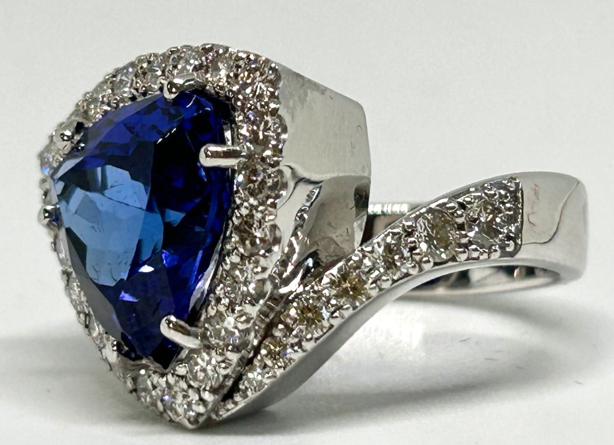 White Gold, Tansanite And Brilliant Ring -photo-3