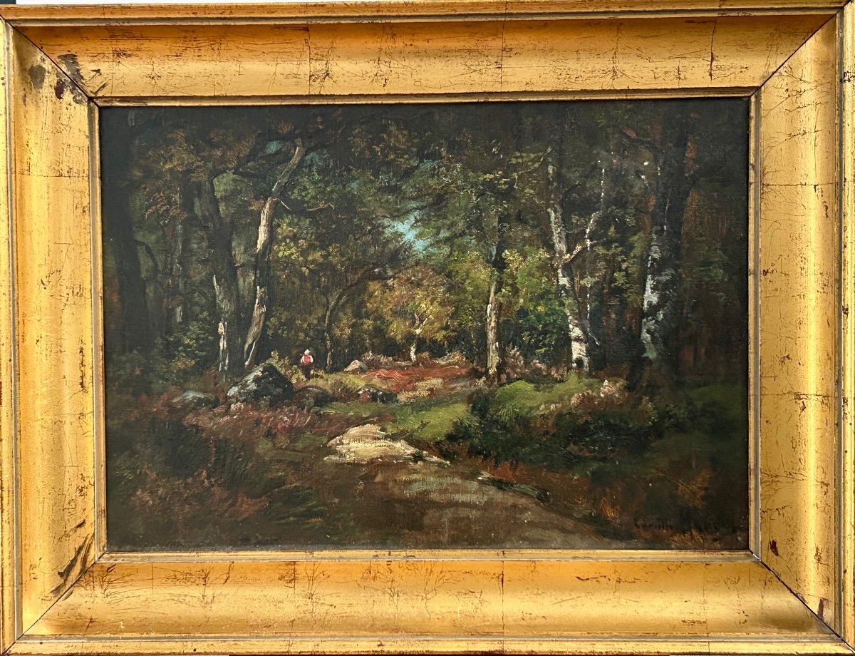 C. Magnus, Oil On Canvas Forest Landscape -photo-2