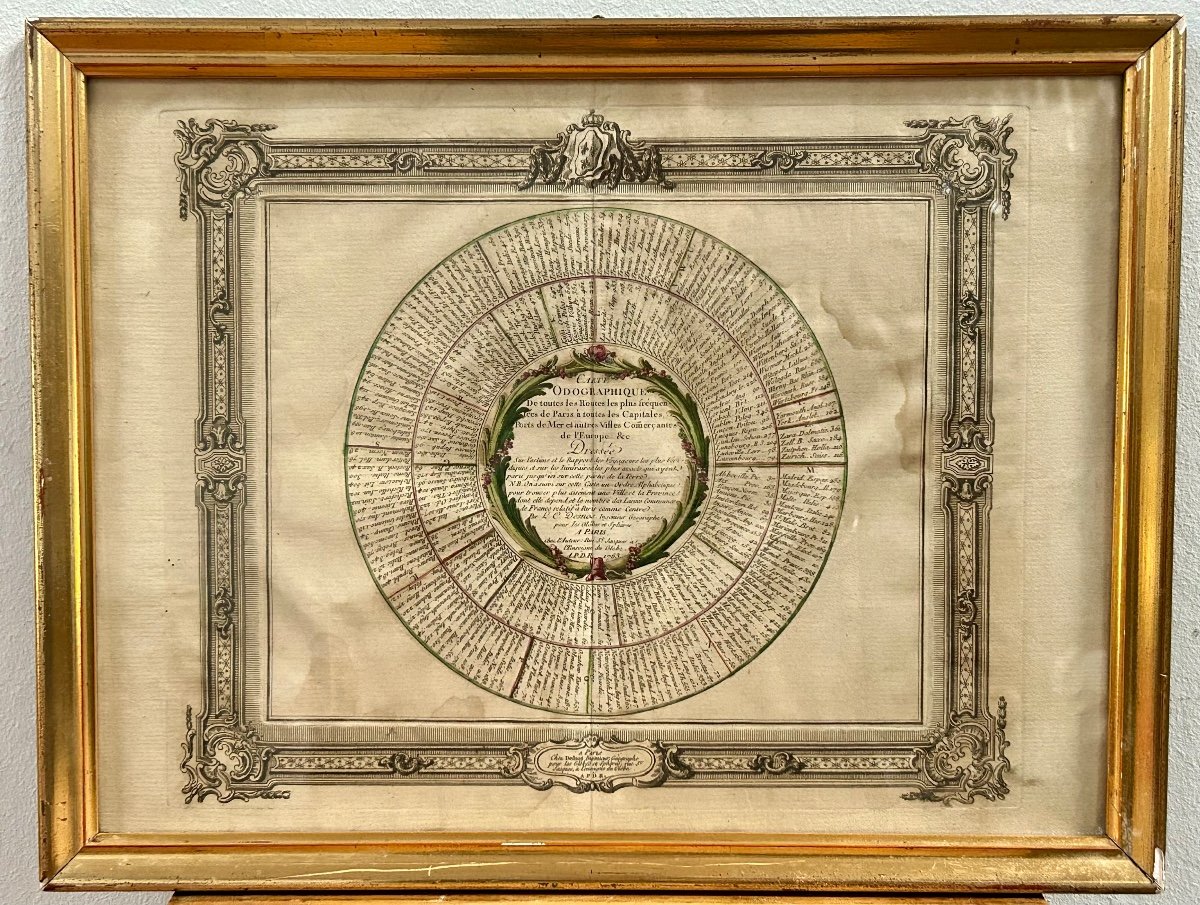 Old Engraving Odographic Map 1763-photo-2