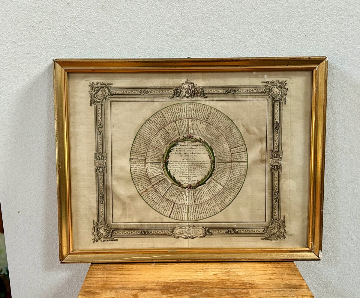 Old Engraving Odographic Map 1763-photo-3