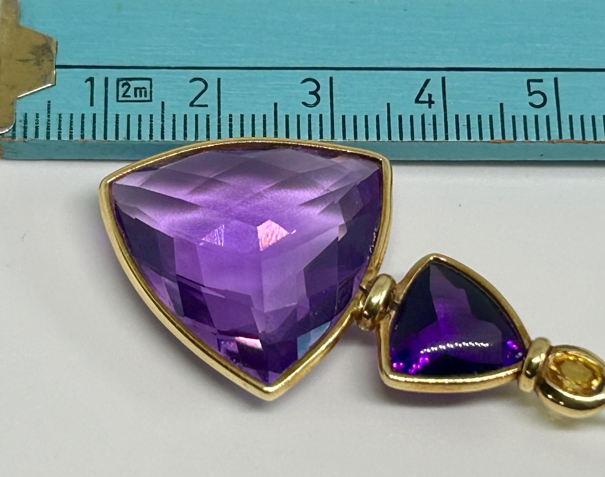 Gold, Amethyst And Citrine Tie Pin -photo-1