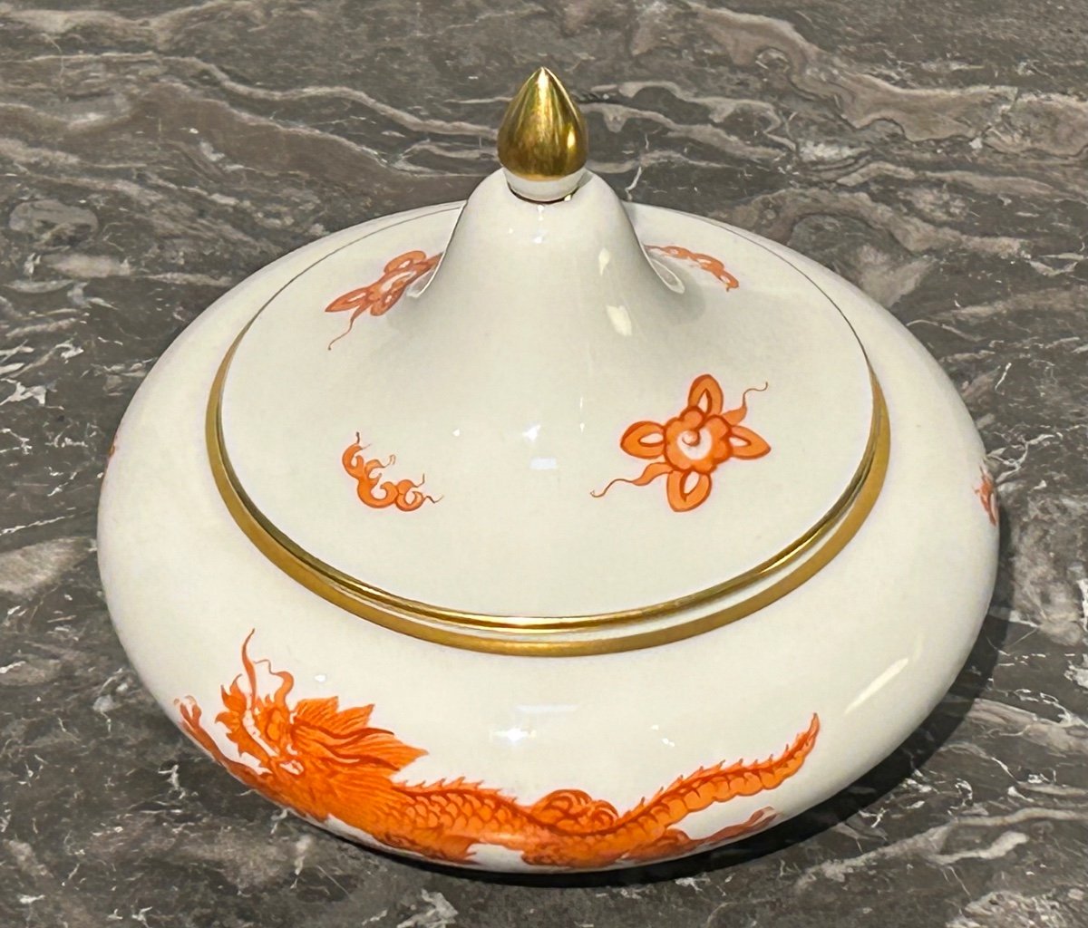 Meissen, Pot With Dragon Decoration Lid-photo-4