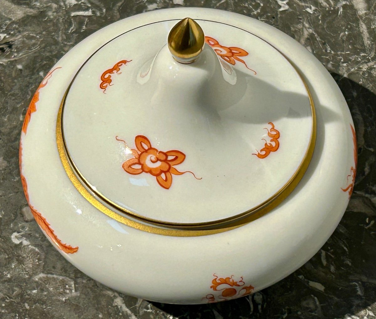 Meissen, Pot With Dragon Decoration Lid-photo-3