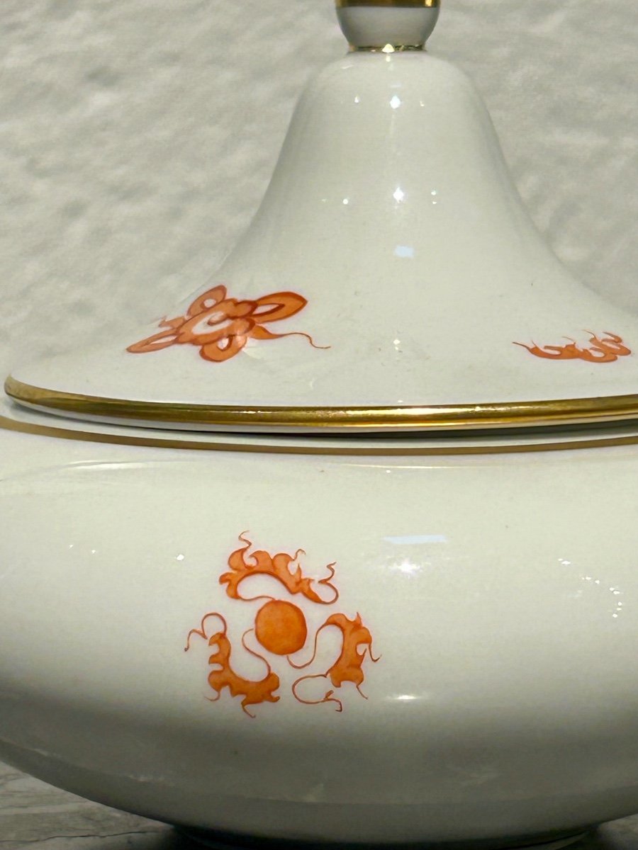 Meissen, Pot With Dragon Decoration Lid-photo-4