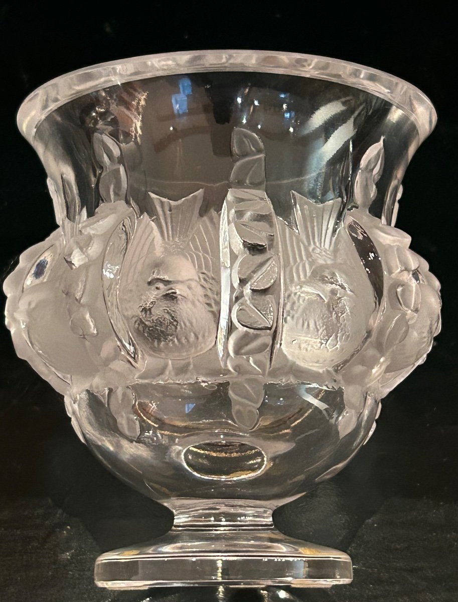 Lalique France, petit vase aux moineaux -photo-5