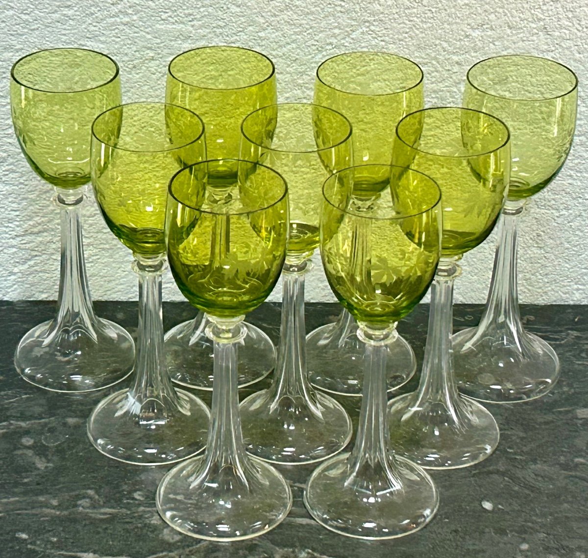 Lot de 9 verres à vin blanc colorés -photo-2