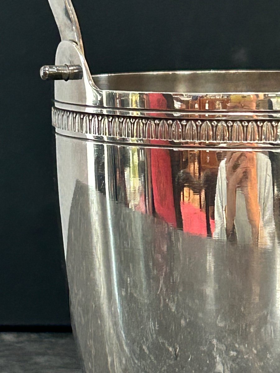 Wiskemann Malmaison Decor, Ice Bucket With Silver Metal Tongs -photo-3