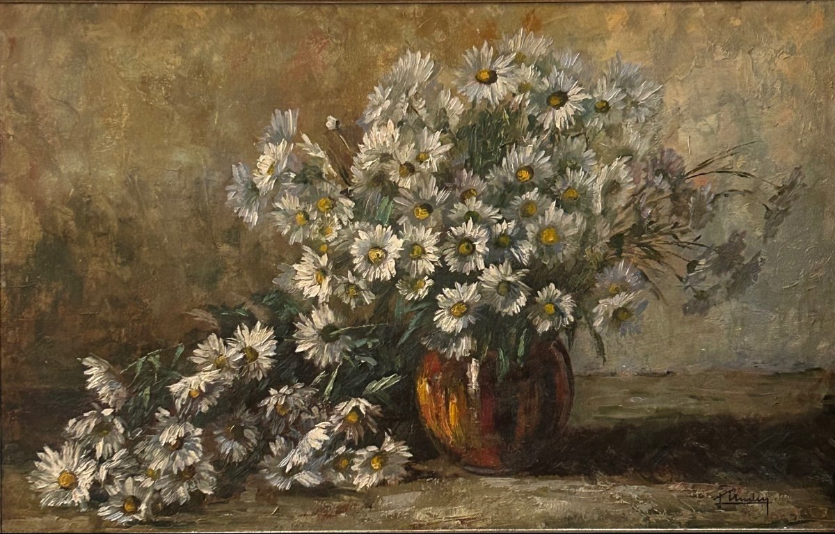 L. Unden, Luxembourg Artist, Rare Flower Painting