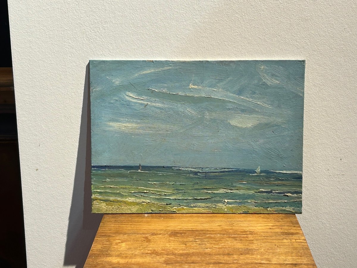 Set Of 4 Seaside Paintings -photo-4