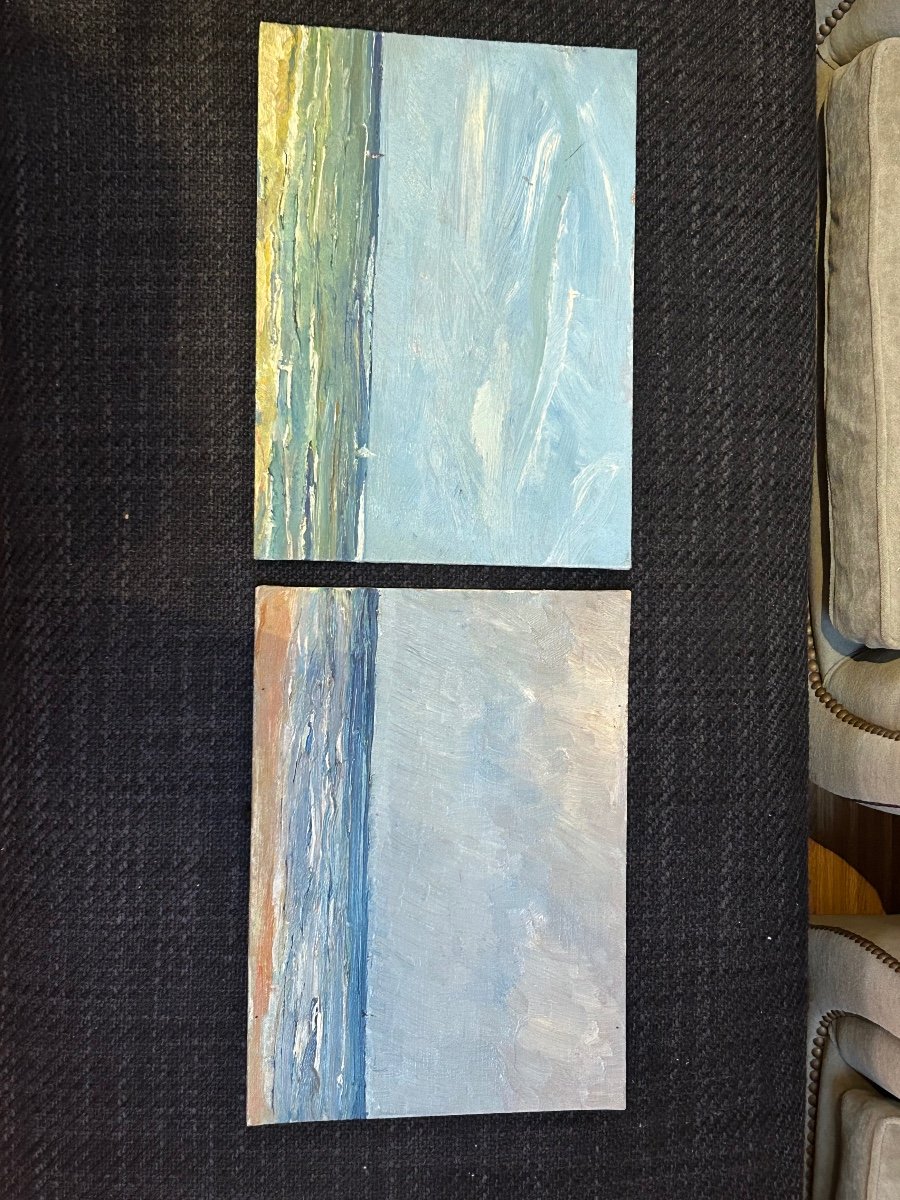 Set Of 4 Seaside Paintings -photo-6