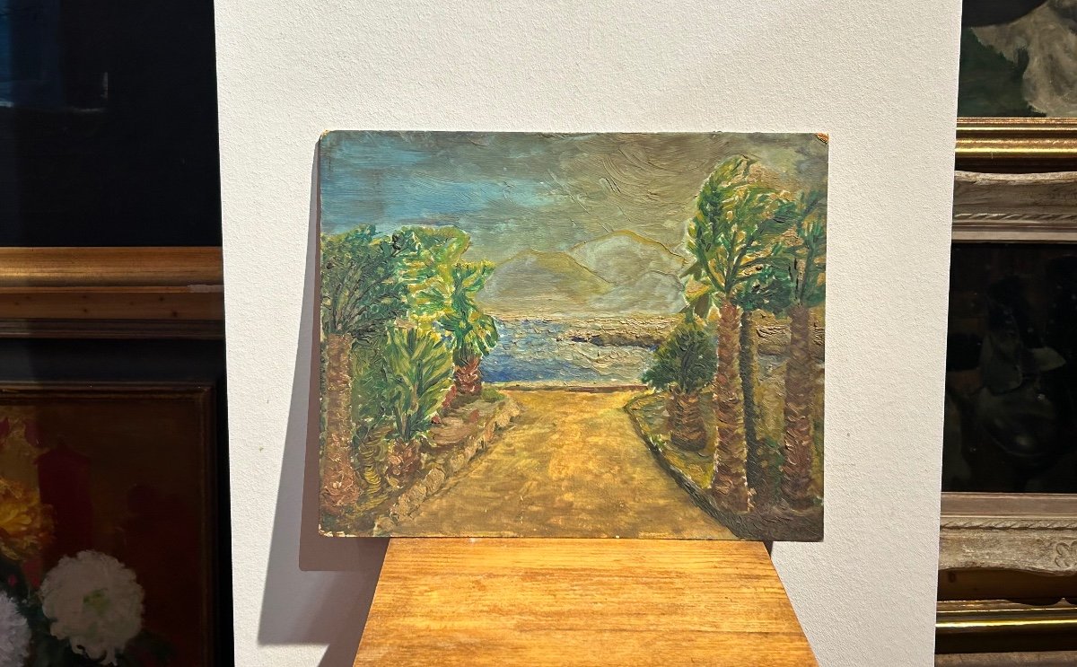 Set Of 2 Unsigned Landscape Paintings -photo-4