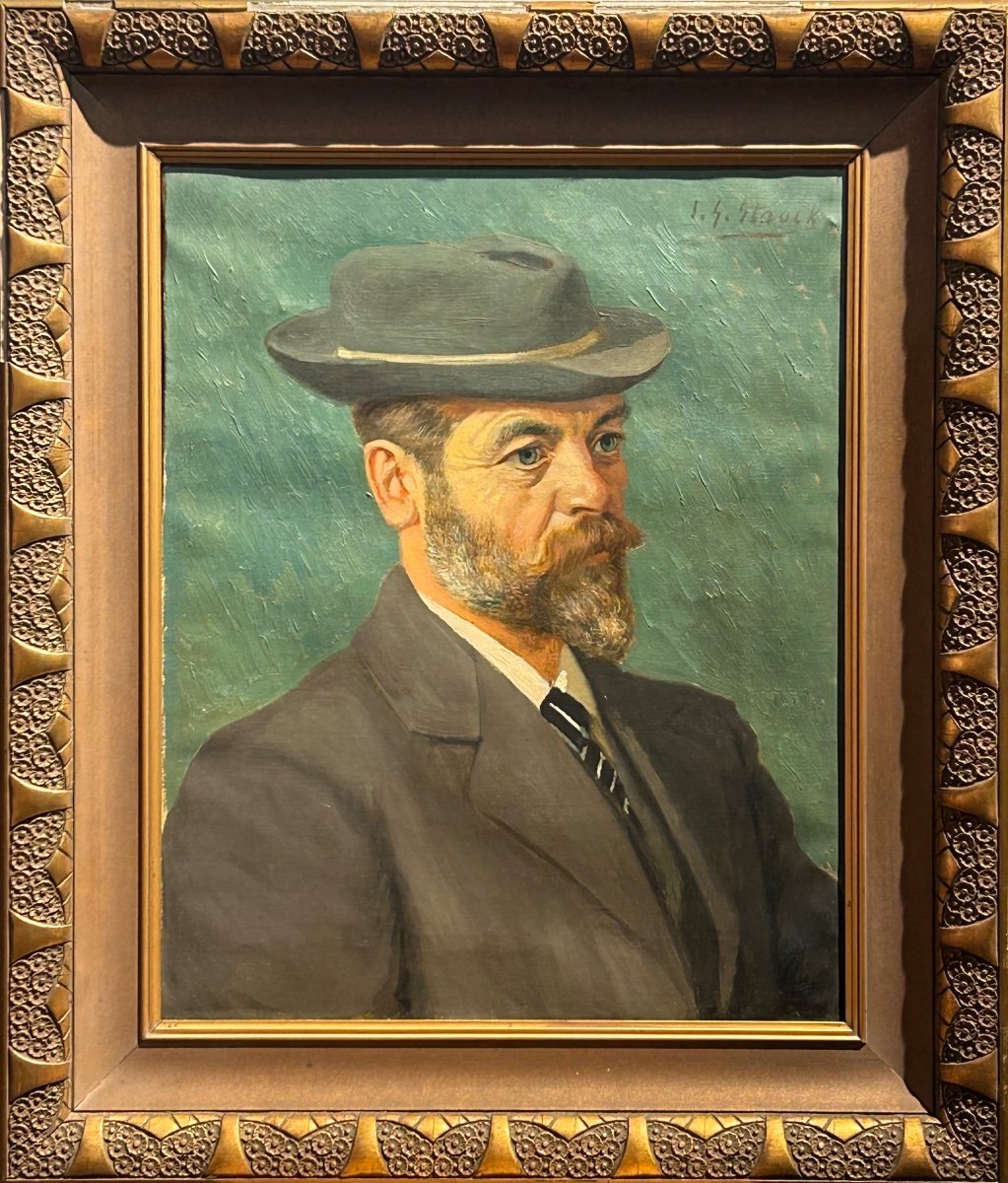 Jg Strock, Luxembourg Painter Portrait Of A Man-photo-3