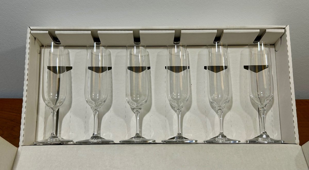 Saint Louis, 12 Aurore Unis Crystal Champagne Flutes -photo-2