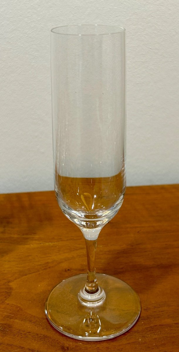 Saint Louis, 12 Aurore Unis Crystal Champagne Flutes -photo-1