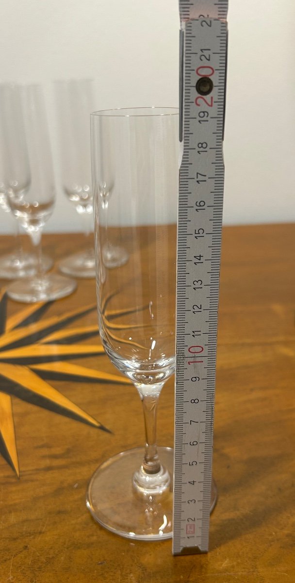 Saint Louis, 12 Aurore Unis Crystal Champagne Flutes -photo-4