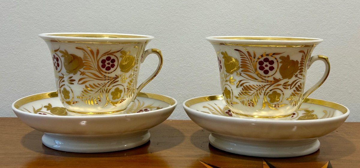 Pair Of Paris Porcelain Chocolate Cups -photo-2