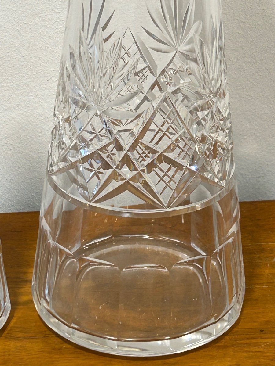 Val Saint Lambert, 2 Crystal Carafes -photo-6