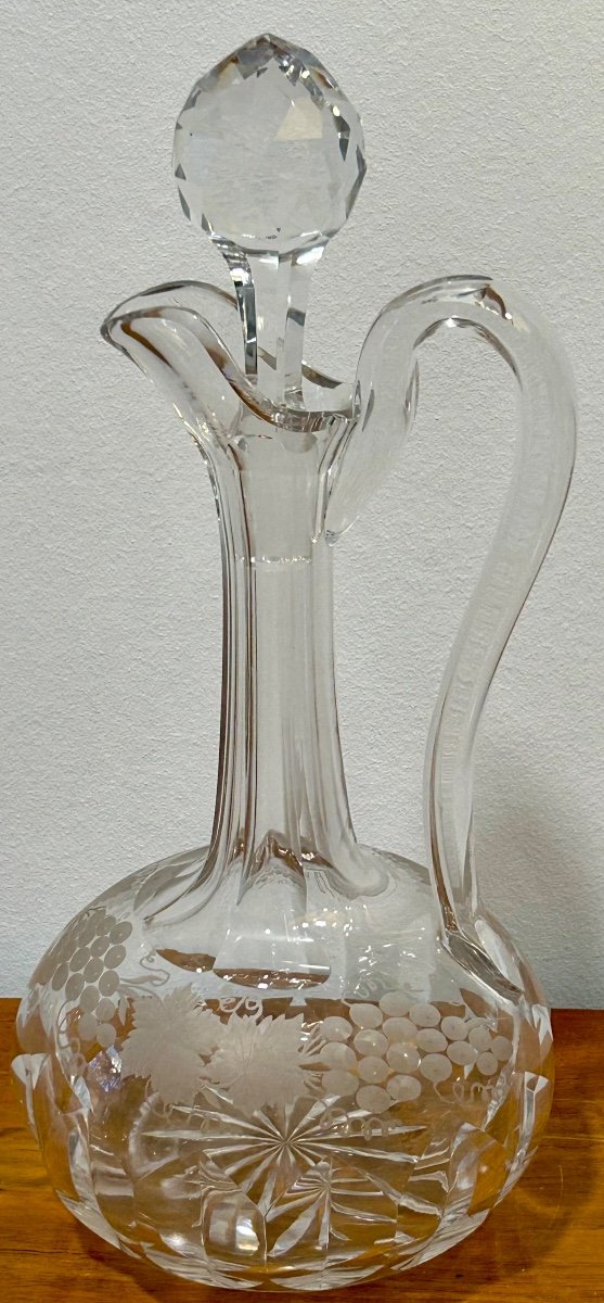 Crystal Wine Carafe With Vine Decor 