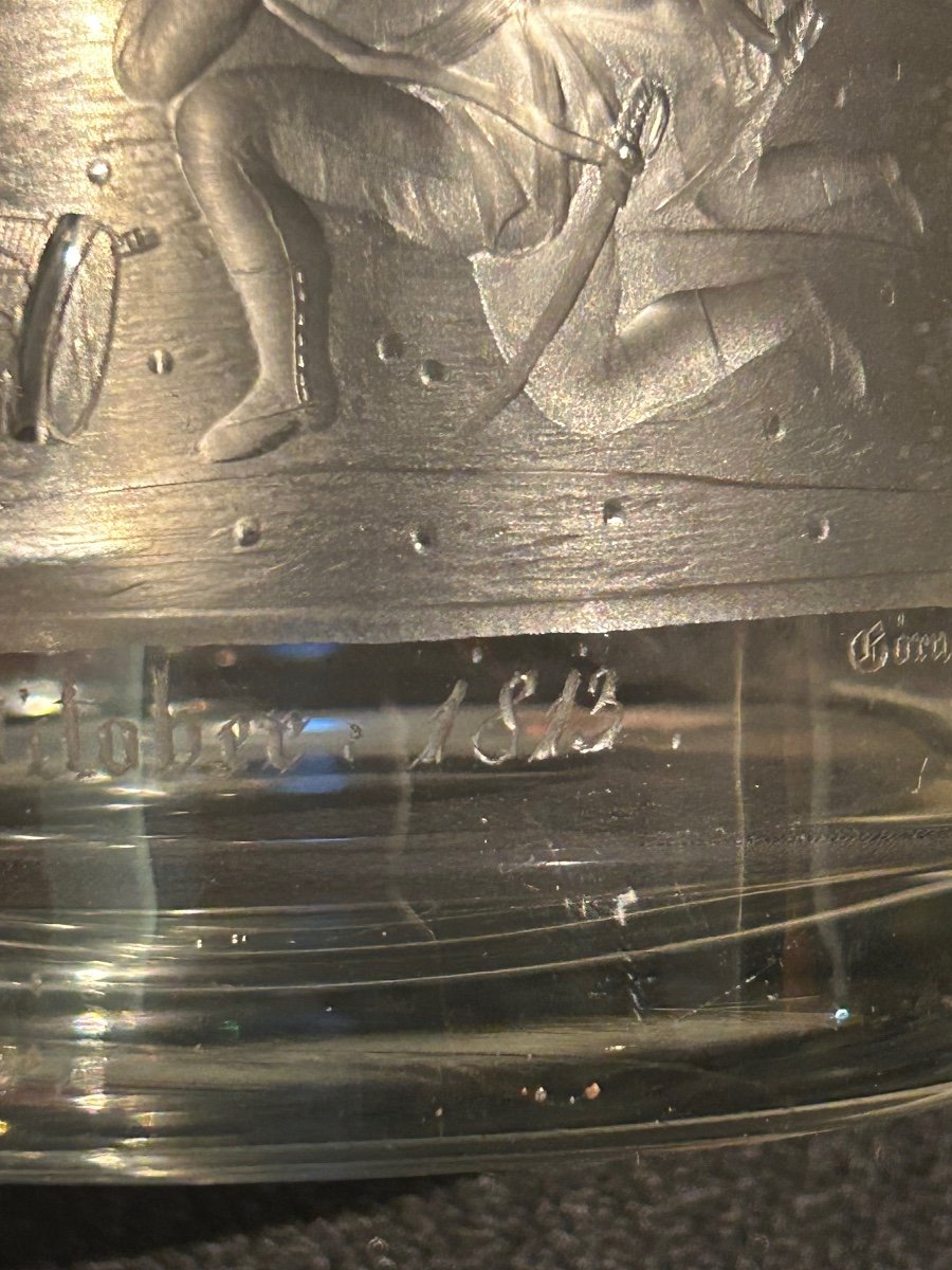 Engraved Glass With Battle Of Leipzig Decoration-photo-3