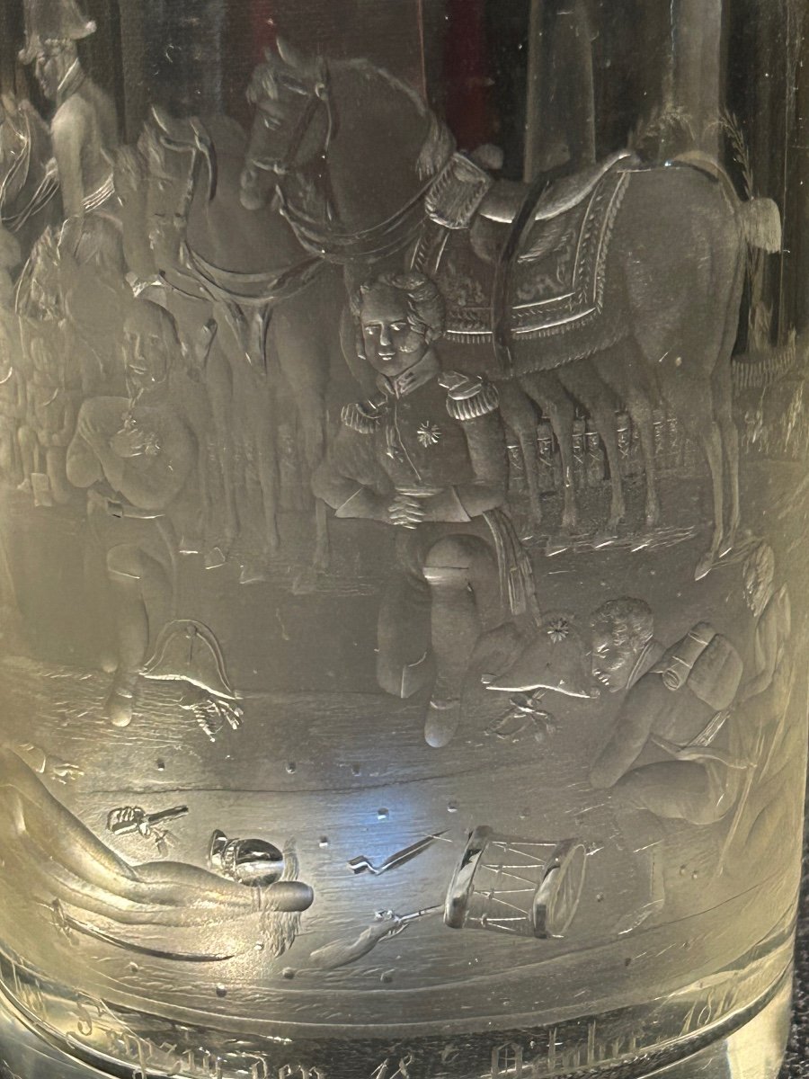 Engraved Glass With Battle Of Leipzig Decoration-photo-3