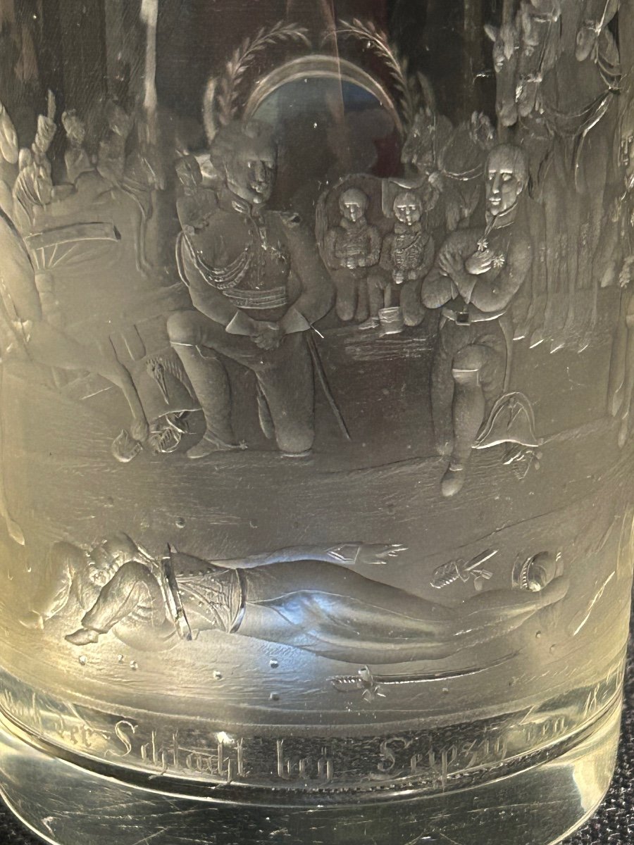 Engraved Glass With Battle Of Leipzig Decoration-photo-4