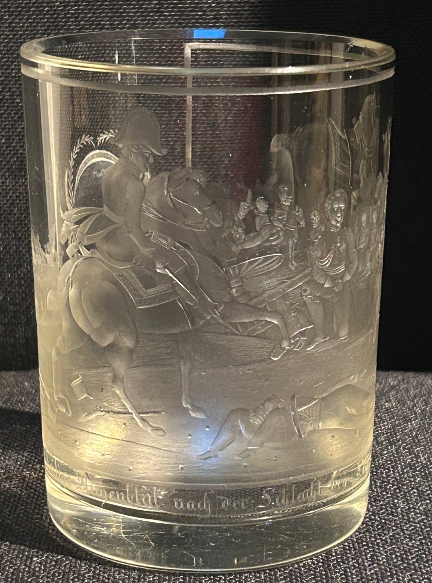 Engraved Glass With Battle Of Leipzig Decoration