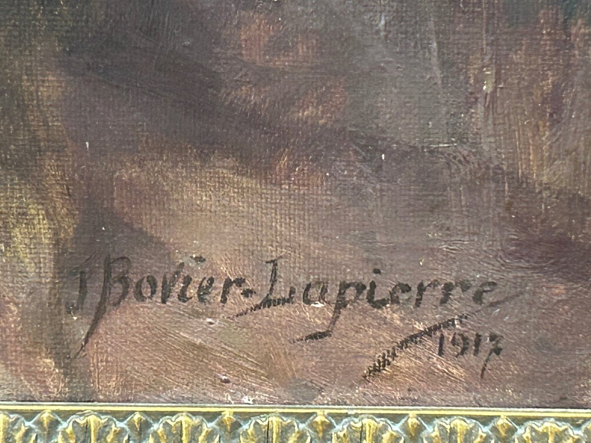 J. Bovier-lapierre, huile sur toile portrait de femme -photo-4