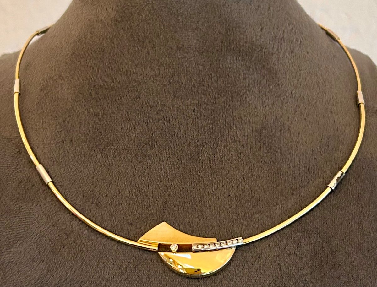 Gold And Diamond Design Necklace 