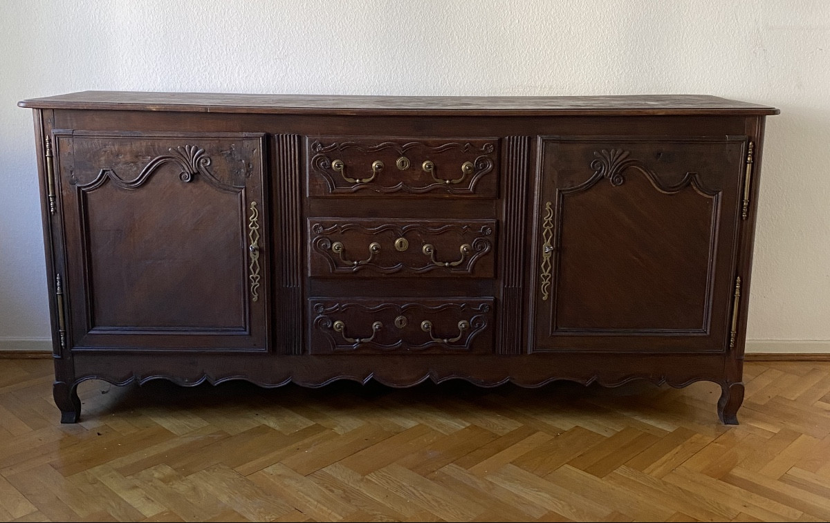 Dressoir En Chêne, Deux Portes, Deux Tiroirs 