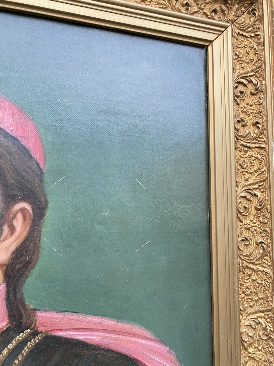 Tableau religieux huile sur toile, collection luxembourgeoise -photo-4