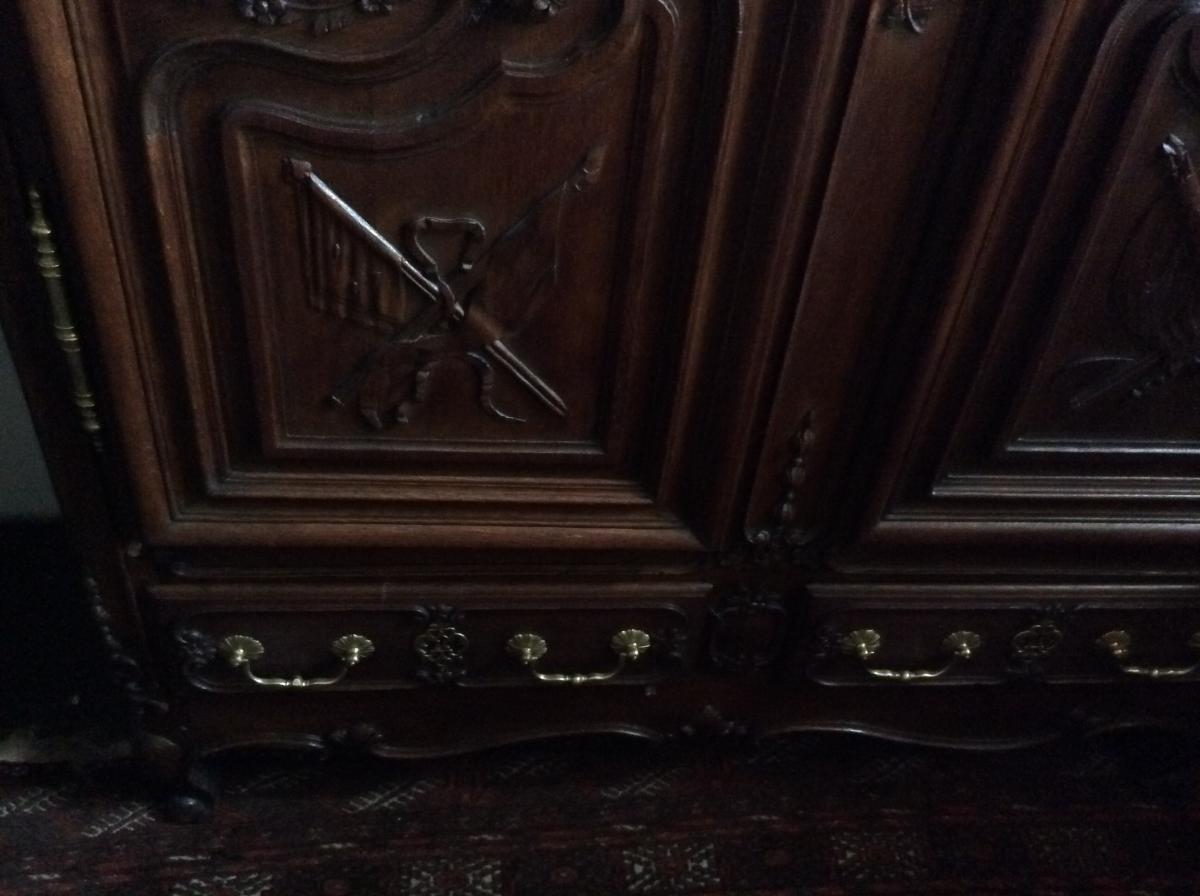 Cabinet Late 18th Carved Oak-photo-4